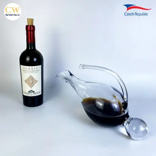 Bình Lắc Rượu Vang Pha Lê Bohemia Ctystalex Decanter Wine Hand Made 3E675 1500ml