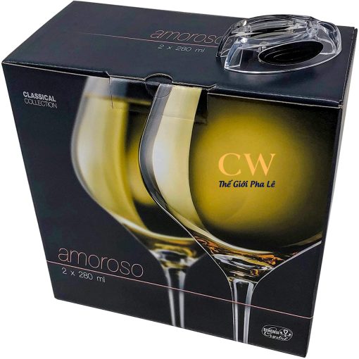 Ly ruou vang trang pha le tiep crystalex Amoroso 280ml white wine 1
